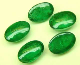 34 Carats Tol Natural Mined Loose Gem 5 Pcs Oval Cabochon Emeralds 
