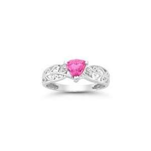  0.01 Cts Diamond & 0.65 Cts Pink Tourmaline Filigree Ring 