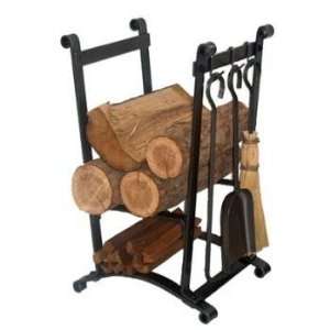  Compact Curved Log Rack with Tools