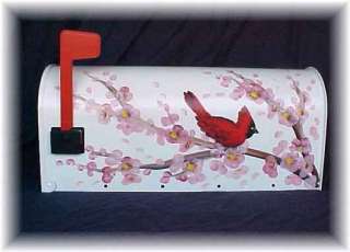 Cardinal on Dogwood Custom Decorative Painted Mailboxes  