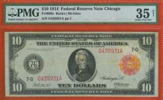 10 1914 RED SEAL Chicago BEAUTIFUL CERTIFIED Federal Reserve Note 