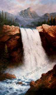 Trick Falls Glacier National Park   Original Art Oil Painting on 