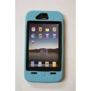  Light Blue /Black iPhone 4 & 4S Case + Screen Protector 