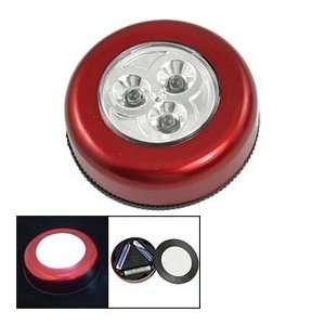  Plastic Round Adhesive Home Cabinet 3 LEDS Light Lamp 