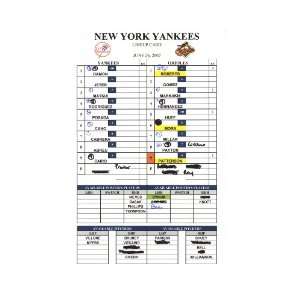  Yankees at Orioles 6 26 2007 Game Used Lineup Card Sports 