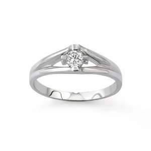  Diamond Solitaire Ring in 18k White Gold Jewelry