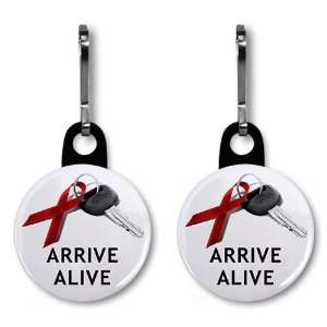   Driving Prevention 1 inch Zipper Pull Charm 2 PACK 