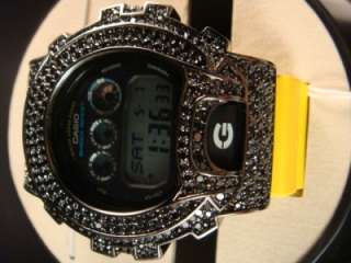 Mens Casio G Shock Black Cz Stone Wrist Watch NIB Icy  