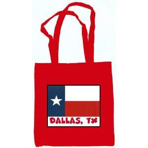 Dallas Texas Souvenir Tote Bag Red