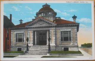 1920 Postcard   Public Library   Pekin, Illinois Ill IL  