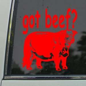  Red Decal Bull Steer Cattleman Ranch Car Red Sticker Arts, Crafts