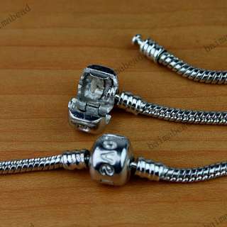 Wholesale Silver & 18KG Snake Emboss Charm Necklace For European Beads 