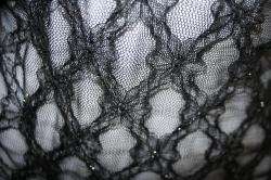 SHEER black SILVER mesh DIAMOND stretch LACE fabric 60  