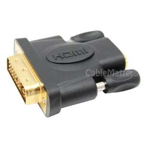  Cable Matters Gold Plated DVI D Male to HDMI Female Inline Adapter 