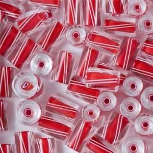  Red and White Furnace Glass Beads Arts, Crafts & Sewing