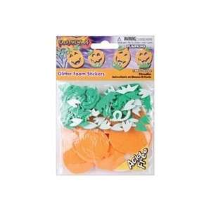 Fibre Craft Halloween Foam Stickers glitter Pumpkins 60/pkg 3 Pack