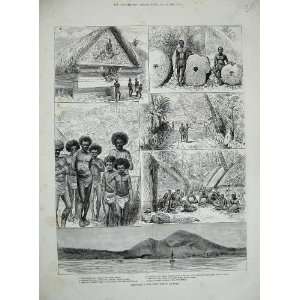  1885 Pacific Islands Pellew Yap Volcano Majura Natives 