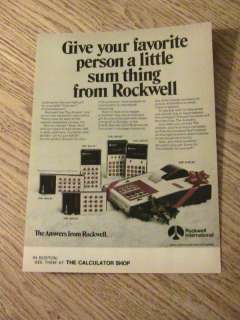 1974 ROCKWELL ADVERTISEMENT CALCULATOR AD 30R 51R 61R  