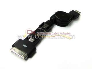 USB Retractable charge cable mini micro usb Apple 30pin  