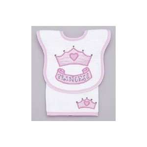  Personalized Pink Princess Juice Bib and Burp Cloth Baby