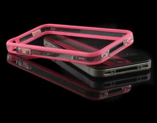   Cover Skin+Metal Buttons For Apple iPhone 4 4G 4th IOS Pink  