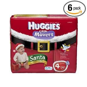  Huggies Little Movers Santa Diapers, Step 4, 25 Count 