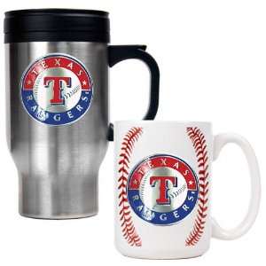  Texas Rangers Primary Logo Stainless Steel Travel Mug and 