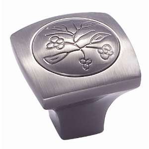 New Royal Leaf Vineyard Knob   Pewter (Set of 10)