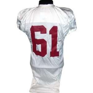  #61 Alabama Game Used White Football Jersey (Name Removed 