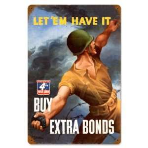  War Bond Grenade Vintaged Metal Sign