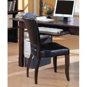   : Contemporary Design Black Leatherette Parson Chair: Home & Kitchen