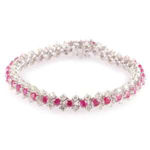  Auvenue Simply Diamonds 14k WG 4.3 Carat Ruby Bracelet 