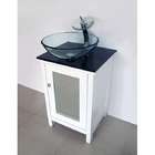   com Modern White Solid Wood Mirror Door and Tempered Glass Sink Vanity