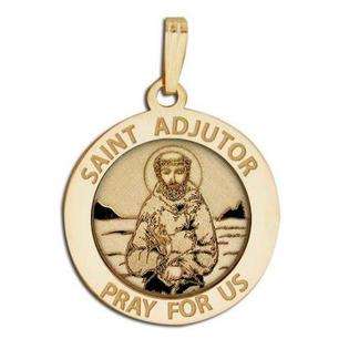 Saint Adjutor Medal , Sterling Silver, 3/4 in, size of nickel 