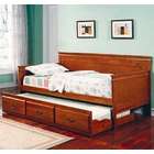 Coaster Oak finish wood day bed with slide out trundle made with solid 