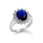   Royal Wedding Blue Sapphire CZ Engagement Ring Kate Middleton Size 9