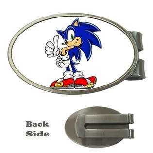 Carsons Collectibles Money Clip Oval of Sonic the Hedgehog Thumbs Up 