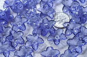 Acrylic Blue Lily Flower Beads 18mm p150b PICK  