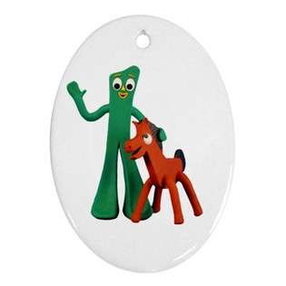 Oval Ornament (2 Sided) of Gumby and Pokey  Carsons Collectibles 