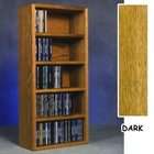   Shelf or Wall Mount Cabinet   5 Shelf   Holds 130 CDs   Dark Oak