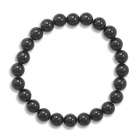 Metal Market Place STNBRC 09 Genuine Black Agate Bead Stretch Bracelet