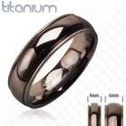 Rings   Titanium Solid Titanium with IP Coffee Gold Ring   Size6