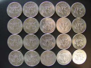 Roll 20 1964 Kennedy Half Dollar 90% Silver Coins  