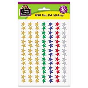 Teacher Created Resources Assorted Foil Stars Stickers Valu Pak (6644)