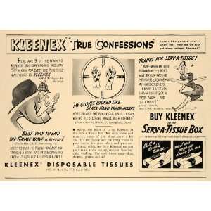  1938 Ad Kleenex Disposable Tissues Serv A Tissue Box 