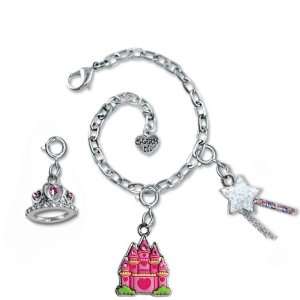  CHARM IT Princess Stuff 3 Charms & Bracelet Pouch Set 