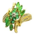 10K Gold Emerald Ring with Diamond Accents