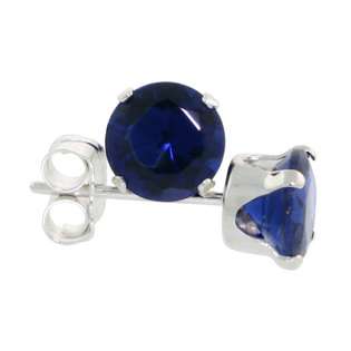 Sabrina Silver Sterling Silver Sapphire Blue 1/2 Carat Size (5 mm 