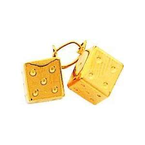  14K Gold Dice Charm Jewelry