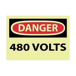 GD6 to 101AP   Danger, 480 Volts, 3 X 5, Pressure Sensitive Vinyl 